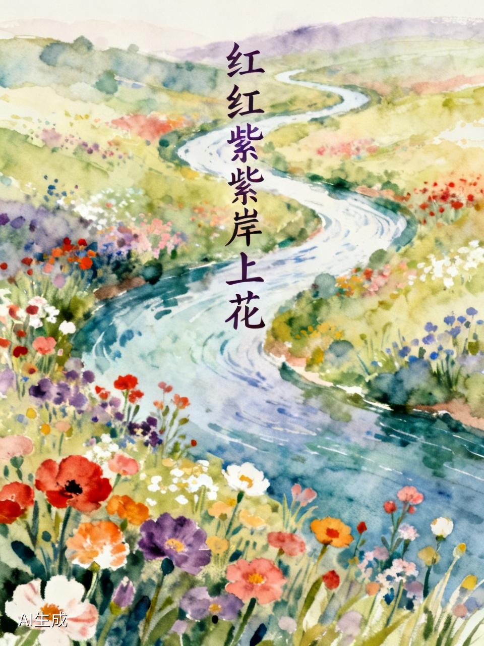 上联“浅浅深深河中水”，描绘了河水深浅不一的景象。我来对几幅下联。
“红红紫紫岸