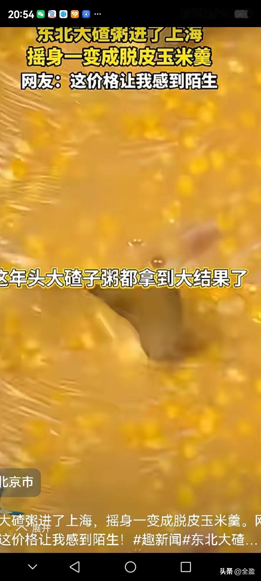 东北大碴子走火了，东北人平平常常，家里外头一年四季喝的大碴子粥，在上海摇身一变脱