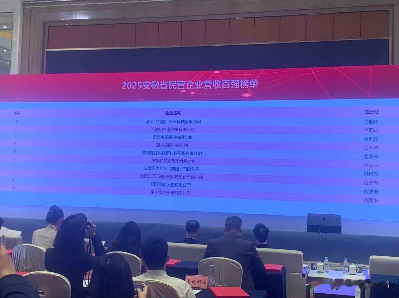 皖企实力藏不住了！10月16日榜单正式发布，合肥企业包揽营收前三甲👇

1. 