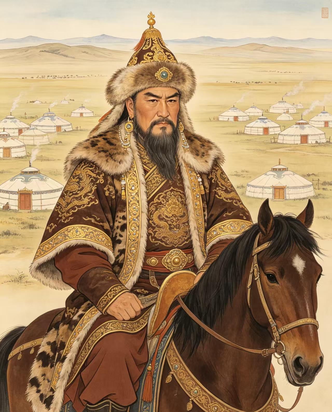 伊朗街头的中学生翻开历史课本，成吉思汗的画像和历代波斯君主并排挂着，画面和谐得像