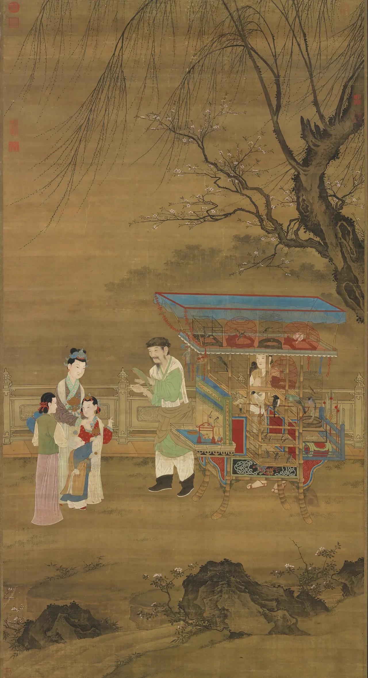 再没有比宋代市民气息更蓬勃的时代了


《春景货郎图》


风俗画的兴盛是宋代绘