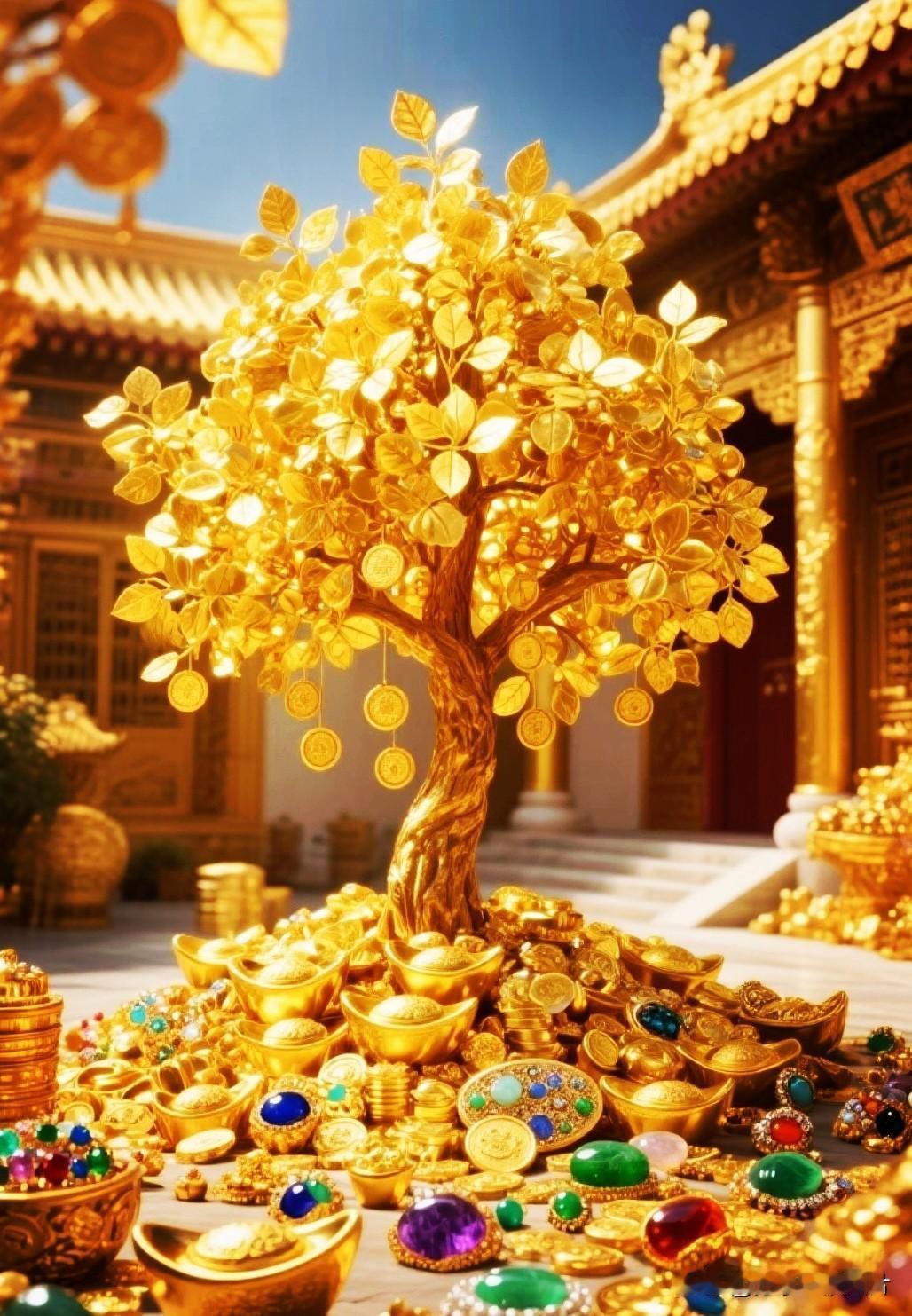 家有摇钱树，富贵不落幕。