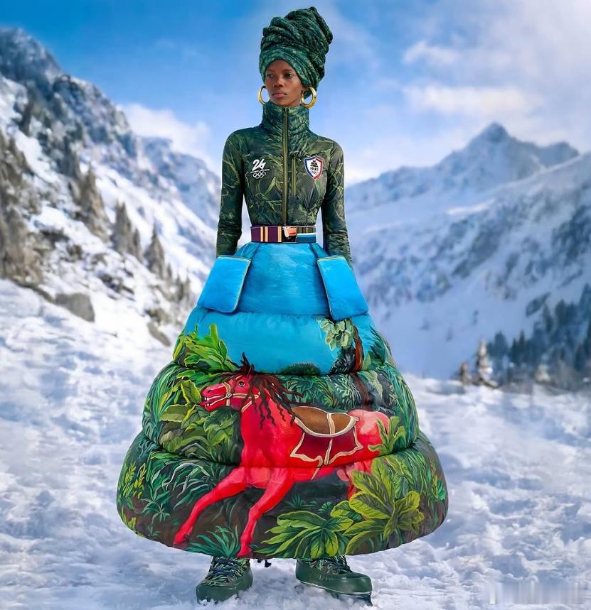 蓝色大海绿色丛林红色烈马奔驰 这支队伍冬奥队服设计不拘一格奔放不羁 米兰冬奥的开