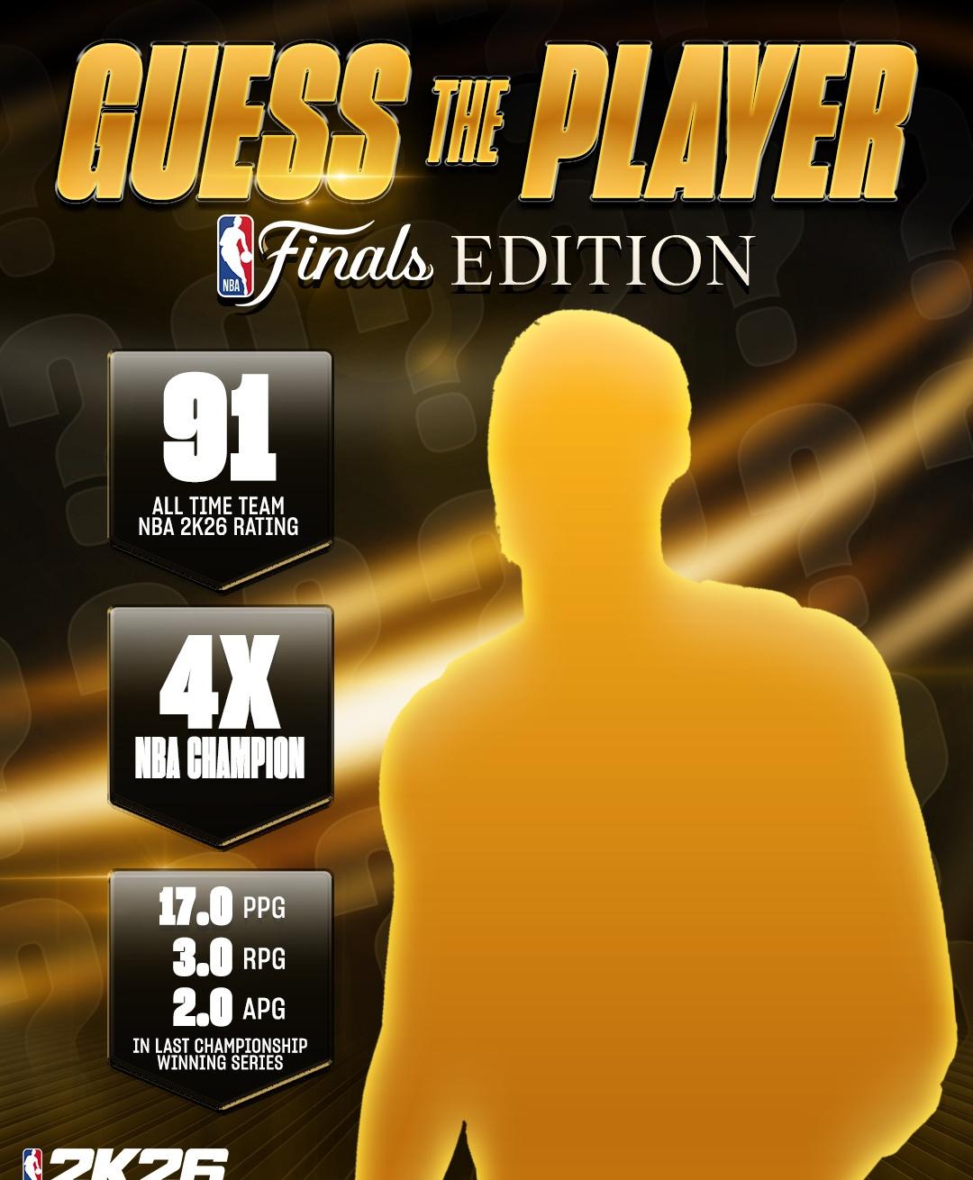 🎯 猜一位NBA总冠军——
他的投篮，弹无虚发。

NBANBA2KNBA2K