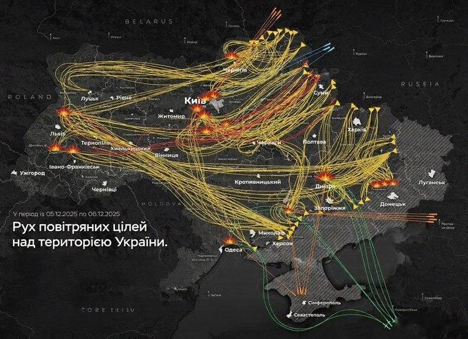 昨天夜里和今天早上，俄军对乌克兰的打击。 