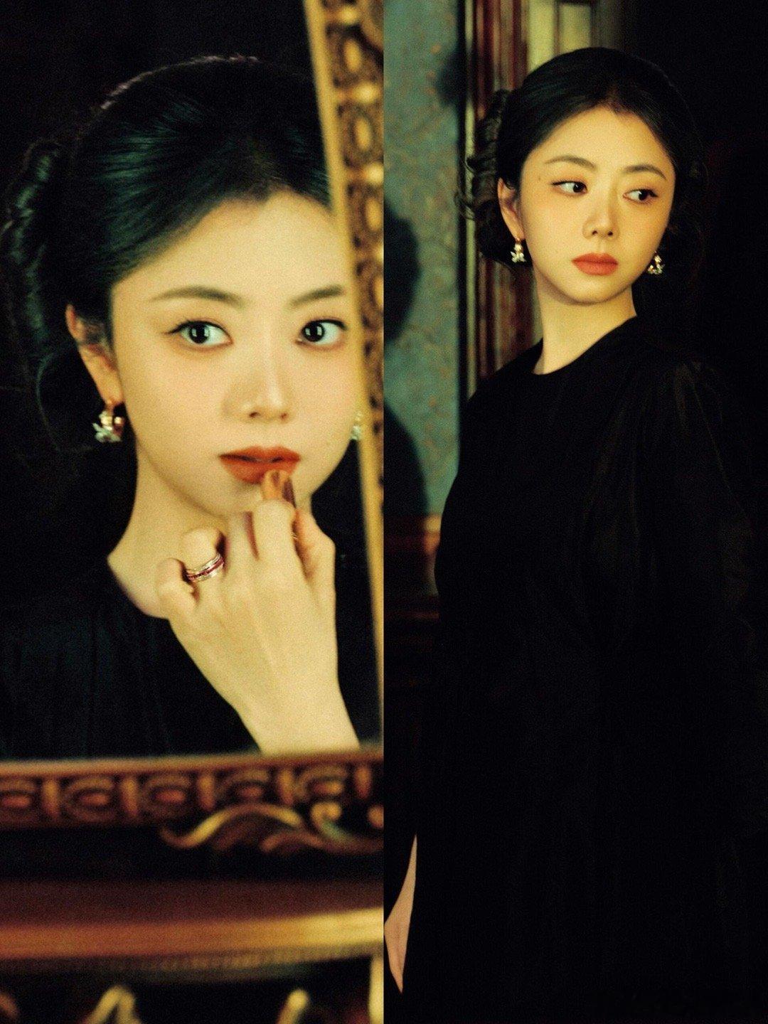 谭松韵民国大小姐造型，戴金饰也太有味道了谭松韵这组复古港风大片直接颠覆我对她的印