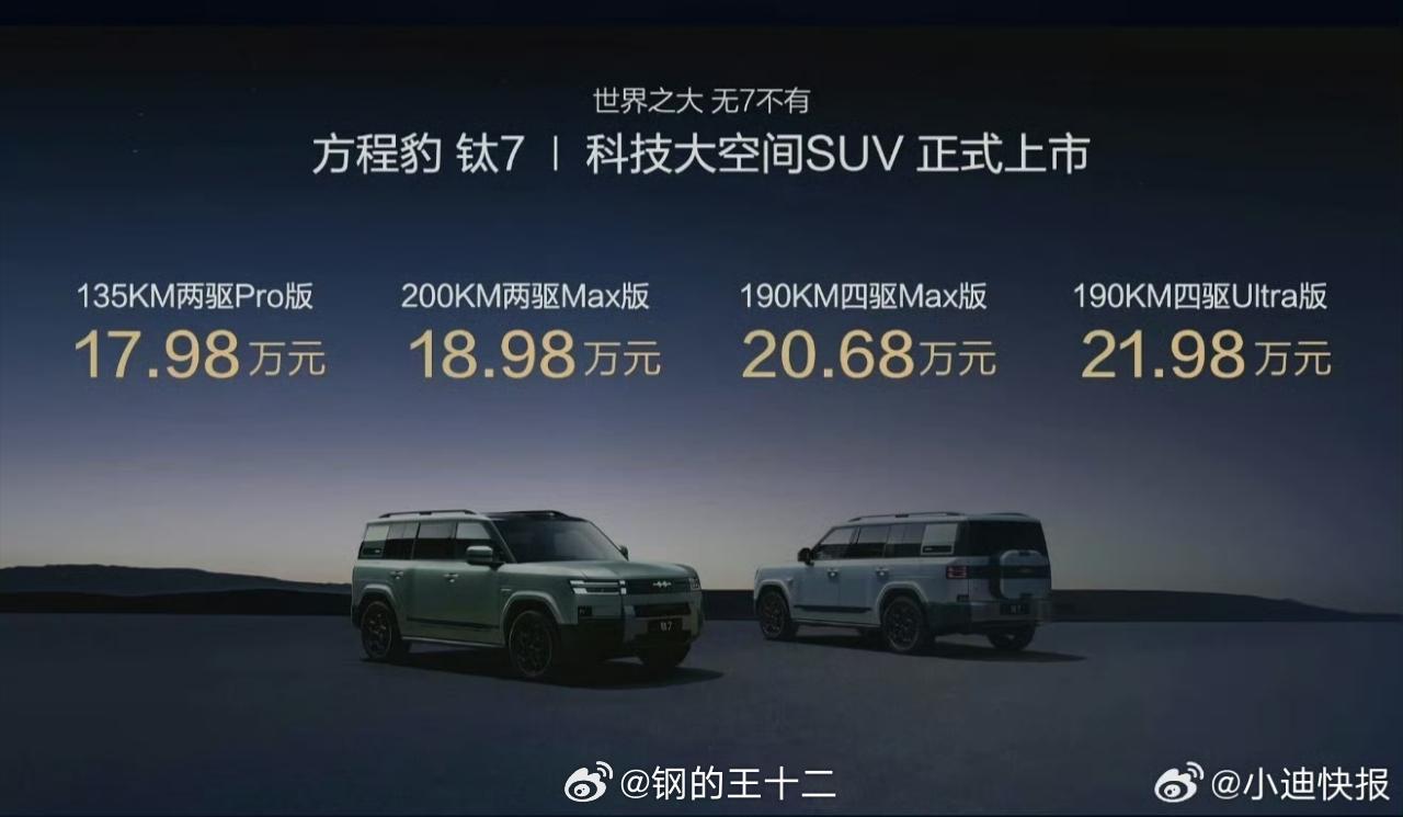 方程豹家的这个钛7，价格够意思 ​​​