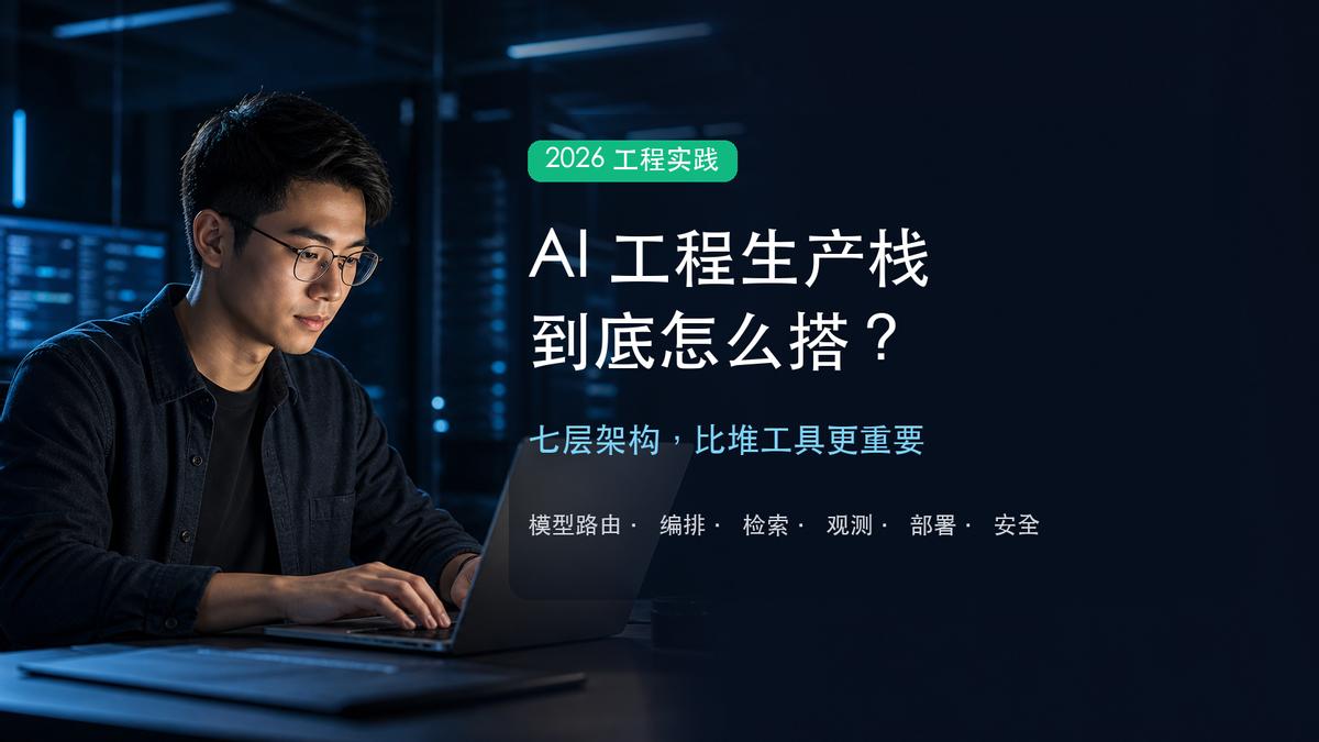 很多团队搭 AI 系统时，第一反应是先列一串工具。但真正的生产栈，不是“买齐组件