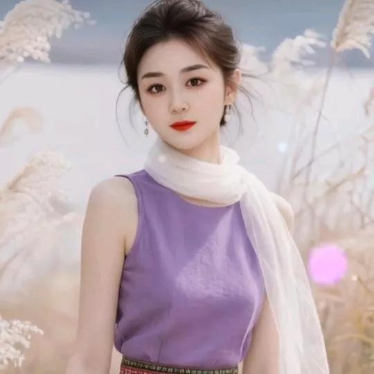 仙气缭绕的紫色精灵，温柔优雅，美不胜收！紫色 紫色系 美女 梦幻紫衣仙女 紫色梦