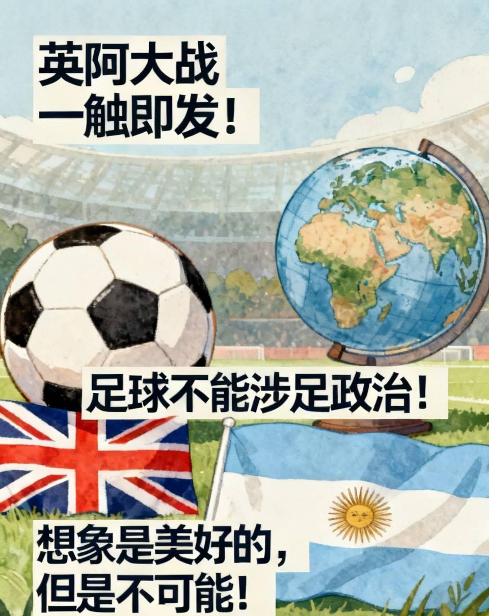 英阿大战一触即发！
足球不能涉足政治！
幸亏本届世界杯伊朗队没有和美国队分到一个