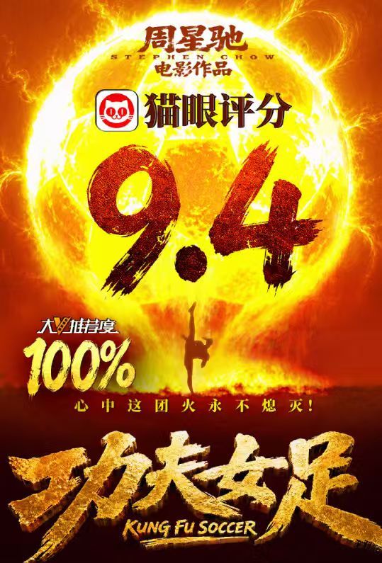 功夫女足回应评分9.4【功夫女足回应猫眼平台评分9.4】7月11日，发文回应猫眼