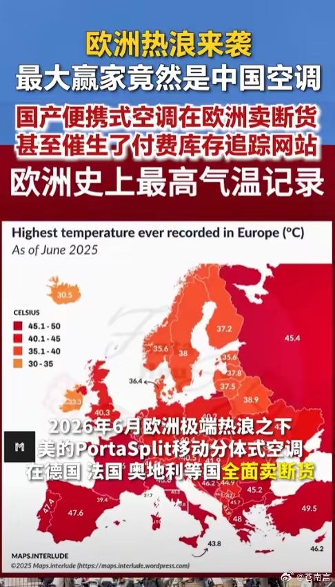 欧洲极端高温热死15000人西班牙部分地区气温突破44℃，英国逼近38℃并发布极