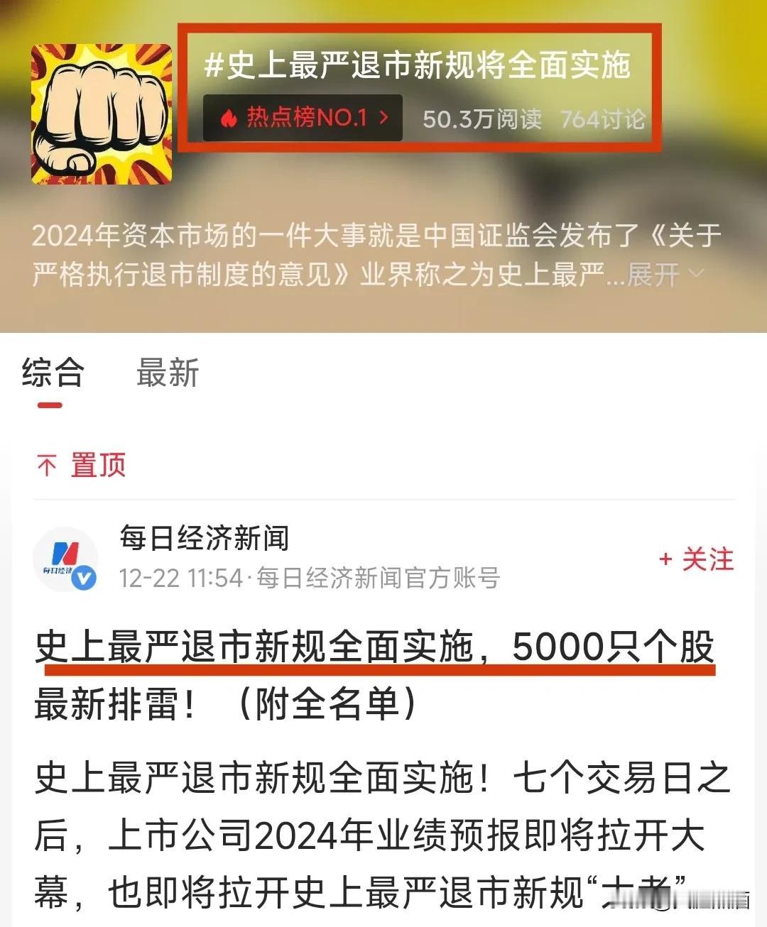 A股下跌原因找到了，最严退市新规将实施？
周末关于史上最严退市新规即将实施的消息