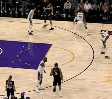 詹姆斯脸都绿了！！
狄龙，你这是要干嘛，这是什么防守动作，动作凶狠就算了，怎么还