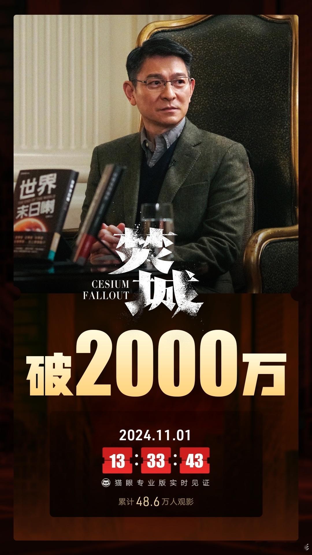 #电影焚城# 上映首日，总票房破2000万#佳片奇遇季# ​​​