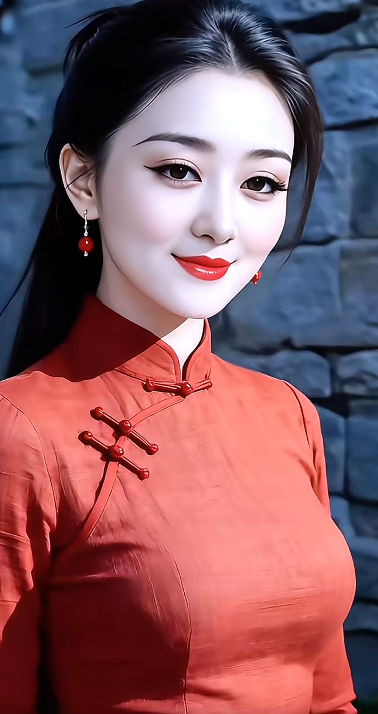 红衣美人，古典优雅，韵味十足！分享心动美照 古典国风美人 古典红裙少女