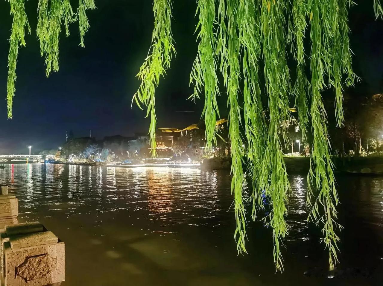 晚风轻拂湖面，泛起层层涟漪，岸边的柳树随着节奏摇曳，像是在诉说着夏夜的故事。