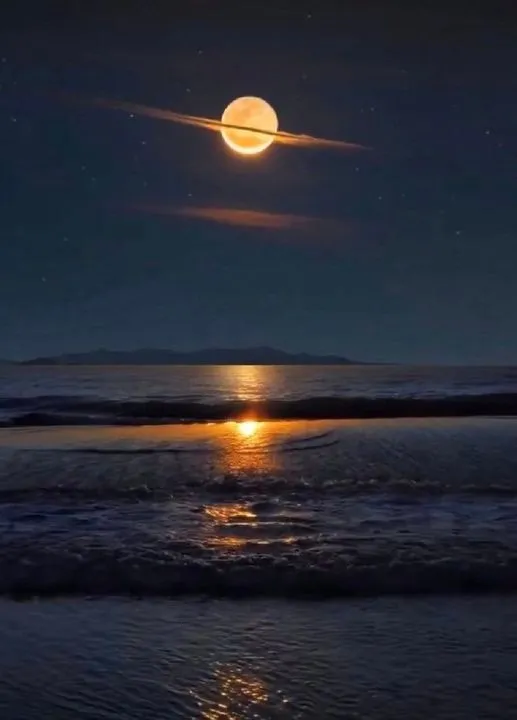 美图欣赏——月亮装扮成土星