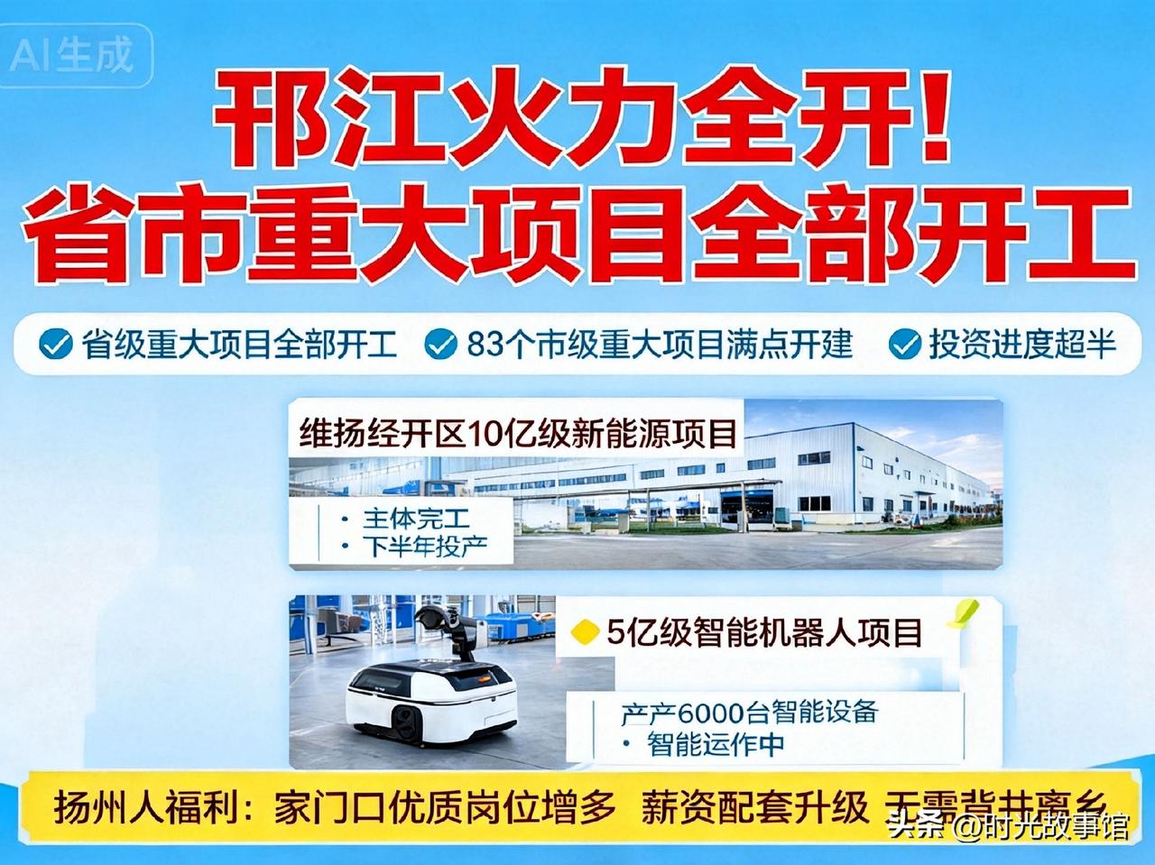 邗江火力全开！省市重大项目全部开工，扬州人的福利要来了
 
作为土生土长的扬州人
