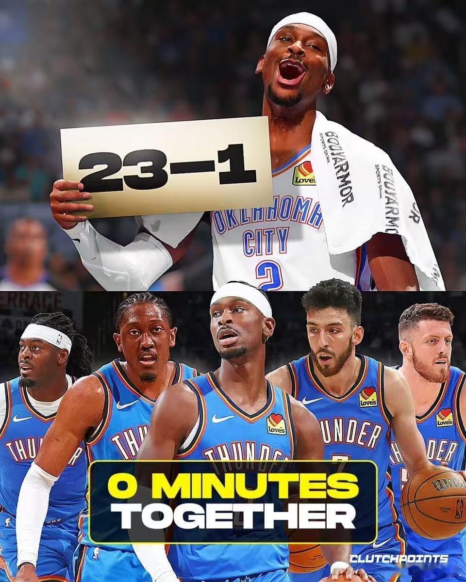 Evan Sidery发文表示：“雷霆目前战绩24胜1负，这一表现有望打破NBA