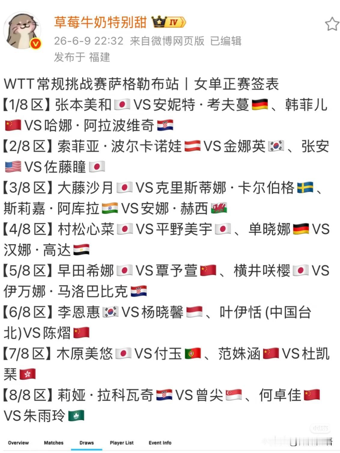 14岁的日乒小将村松心菜打了四轮资格赛，晋级到女单正赛中。这次萨格勒布站平野美宇