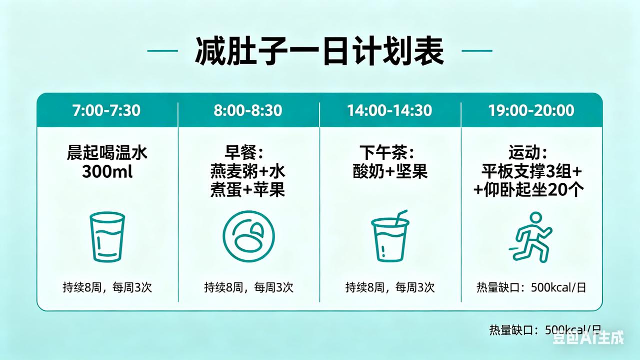 一、先懂真相
没有局部只瘦肚子，只能全身减脂 + 收紧腹部，肚子最先瘦、也最快下