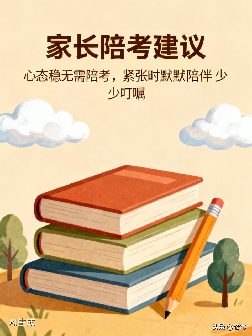 我觉得心态稳的孩子，不用特意陪考，反而添加压力。
孩子紧张，独自赴考不便，家长默