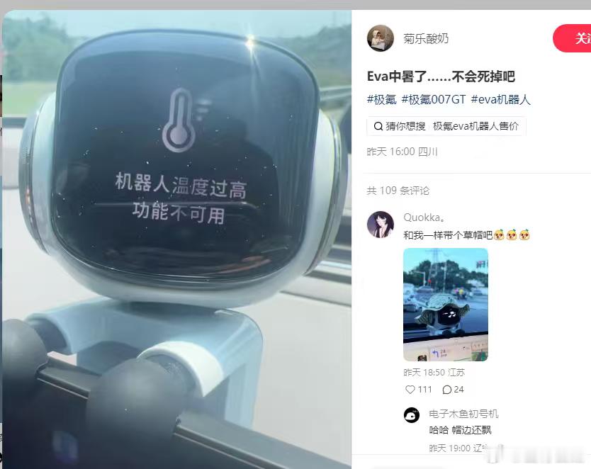 要真是这样，赶紧给Eva带个草帽子，可怜孩子都快热中暑了，极氪新能源汽车