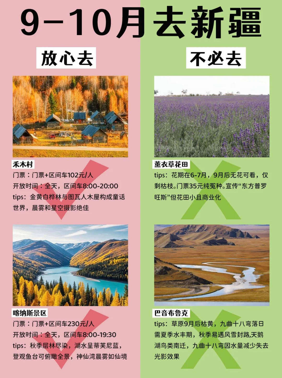 新疆秋景·9-10月来新疆旅游这些地方放心去