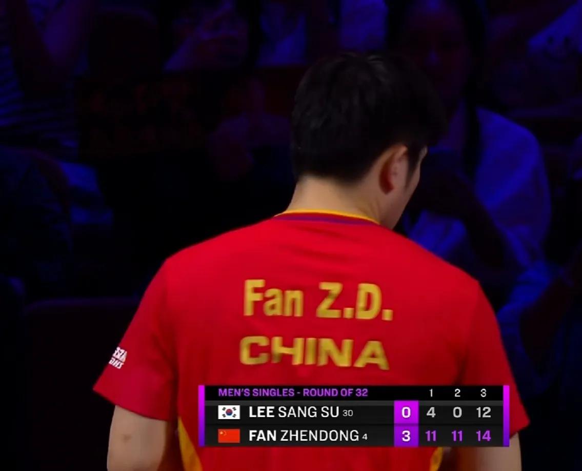 樊振东11-0李尚洙。

WTT重庆冠军赛，男单首轮，樊振东3-0胜李尚洙。

