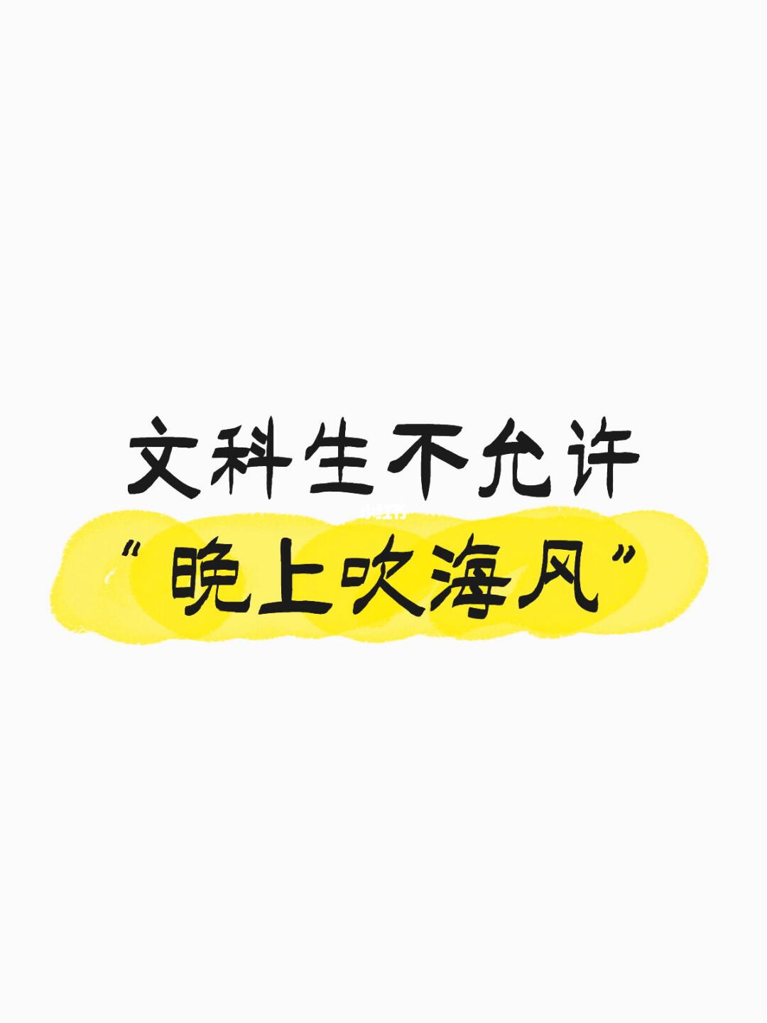 文科生不允许 “晚上吹海风”