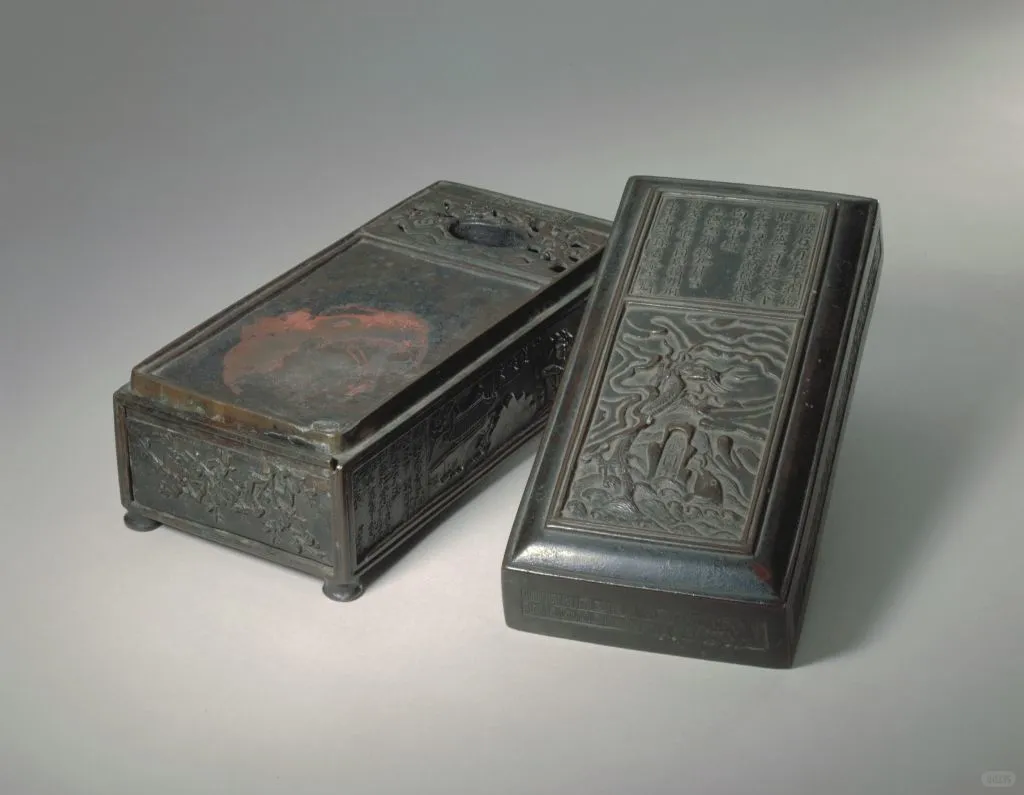 正德款碧海腾蛟铜暖砚