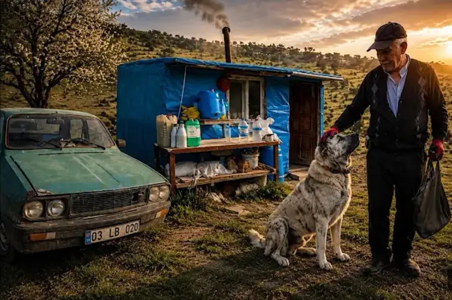 一人一车一狗一破屋独自在山上生活了25年坎高犬
