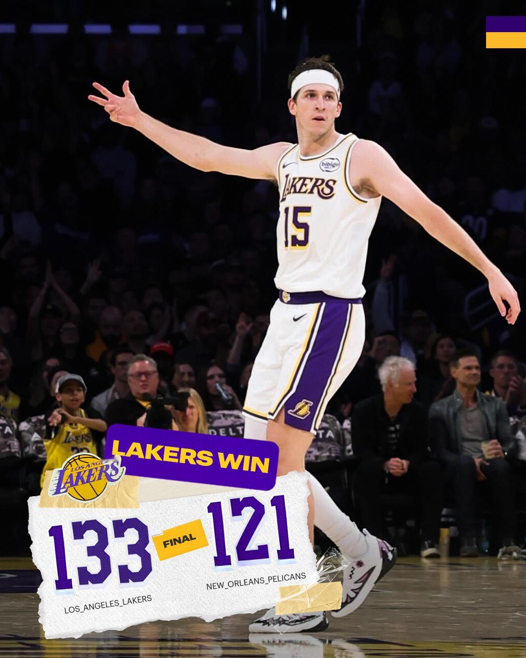 ✅ 湖人战胜鹈鹕✅ 湖人豪取七连胜✅ 东契奇首节20分 全场34分12篮板7助攻