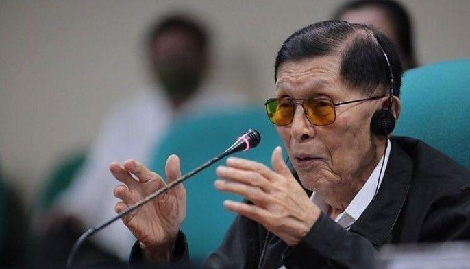 菲律宾媒体消息 ，101岁的菲律宾前参议员、现任总统首席法律顾问胡安·庞塞·恩里