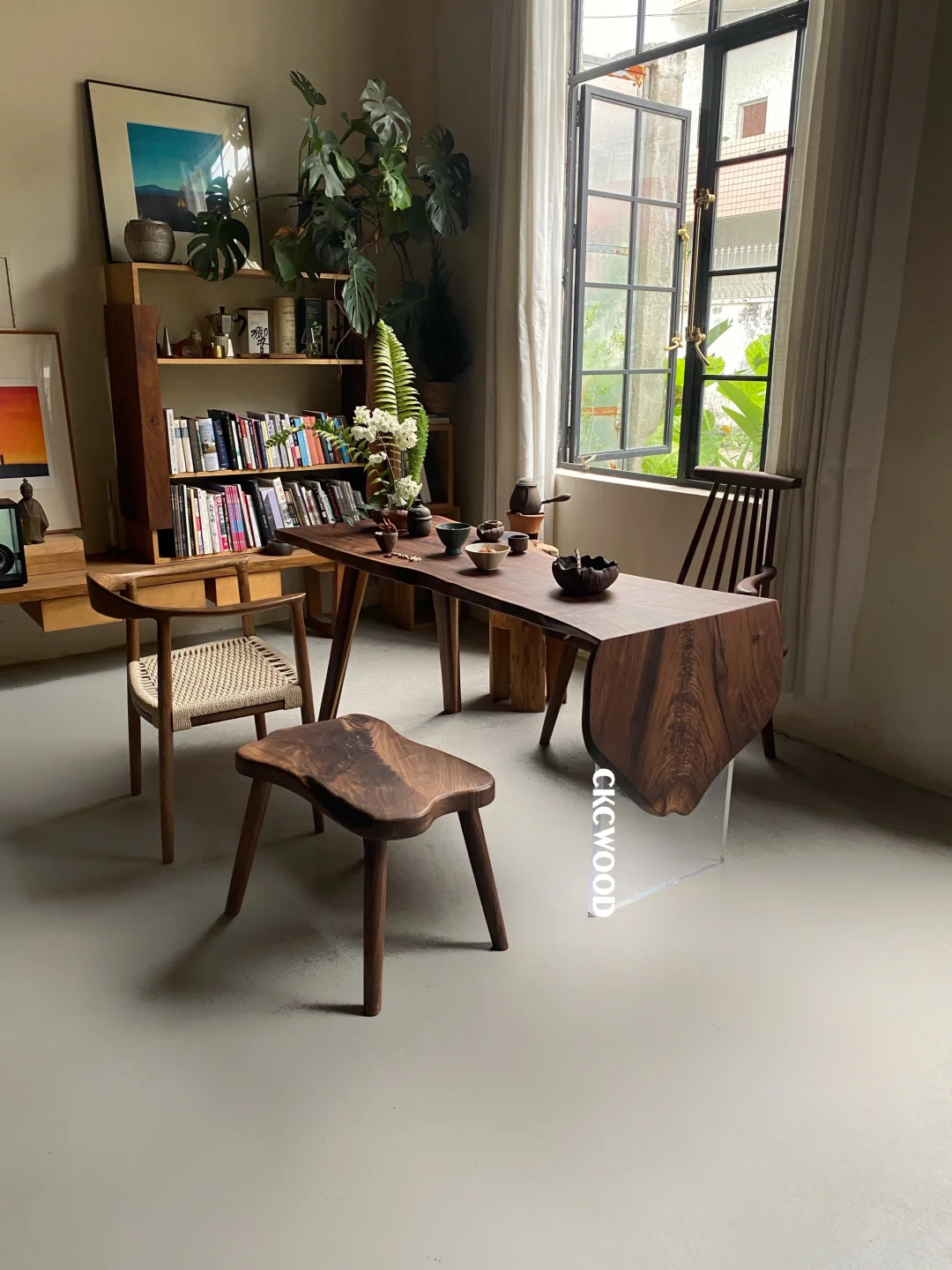 我家阳台改茶室｜几件黑胡桃桌椅🍵直接氛围