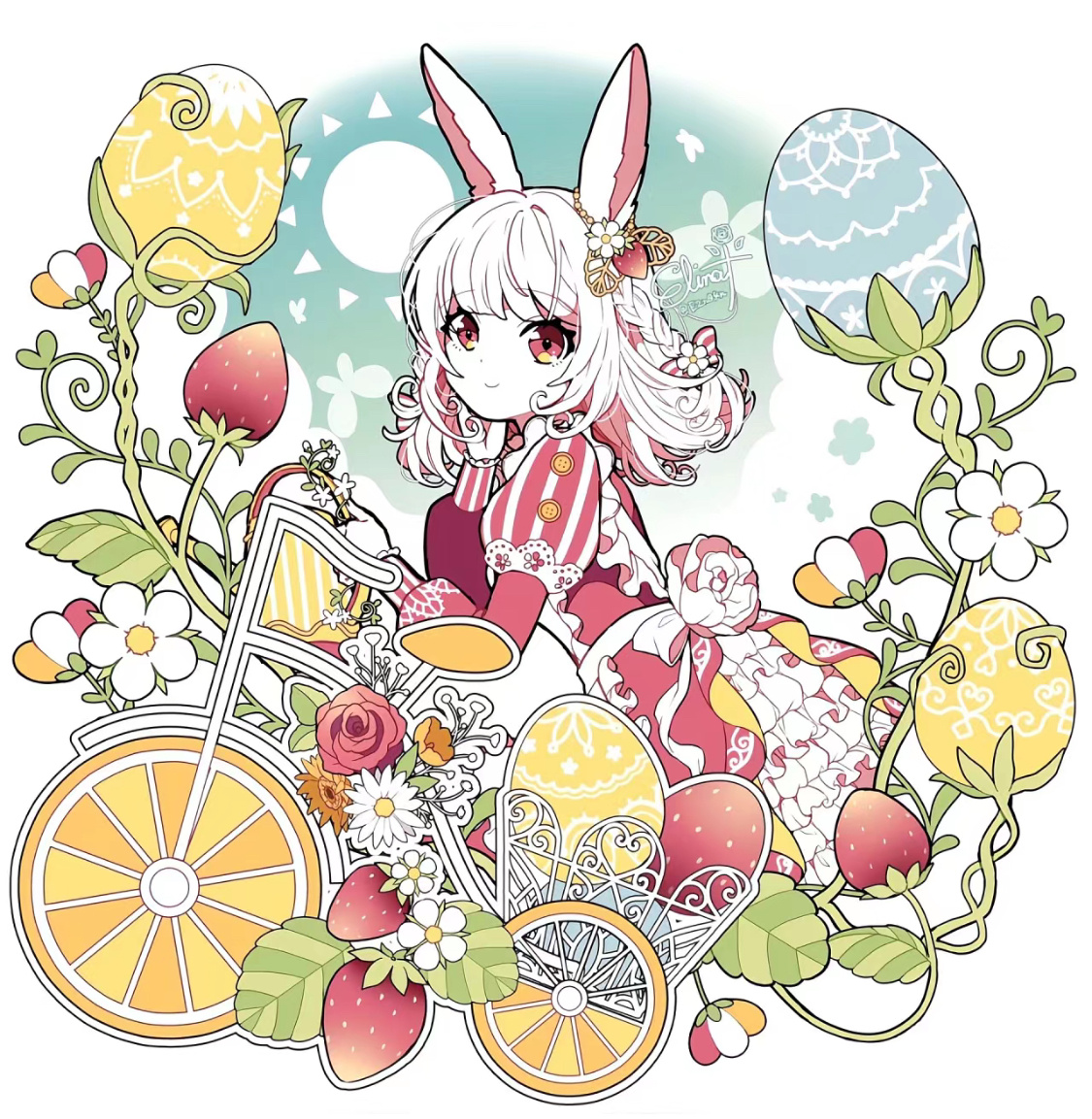 审美提升丨宝藏插画师：Elina＋是可爱的糖果系美少女呀！🧡🩵🩷💛💜 