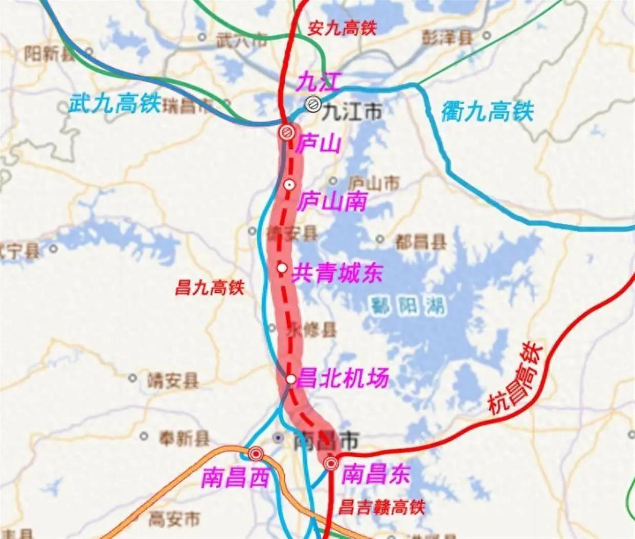 昌九城际属于市域城际线（200/220km/h），服务昌九都市圈短途通勤；昌九高