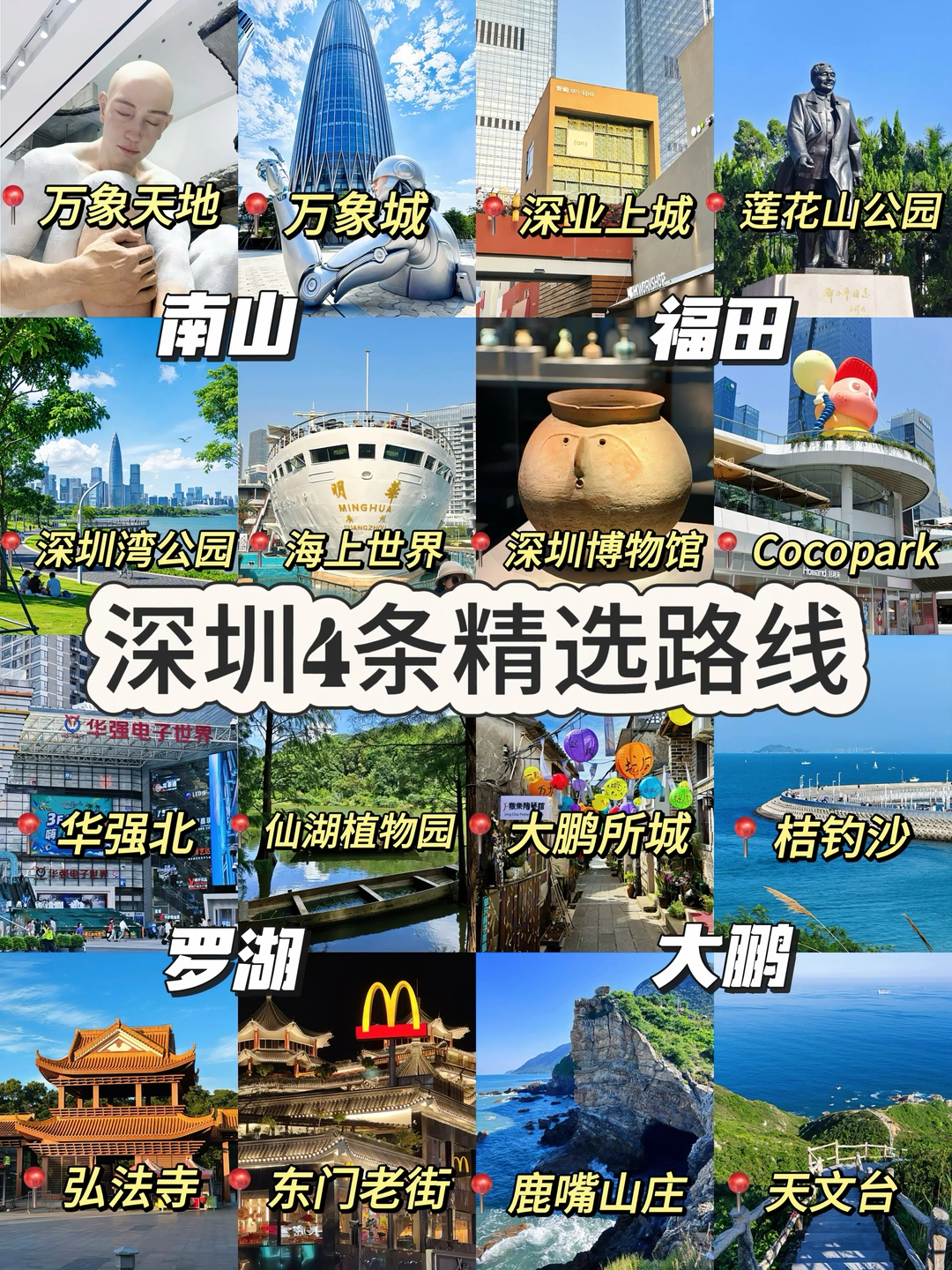 😭含泪整理‼️深圳4条精华游玩路线地图🗺️