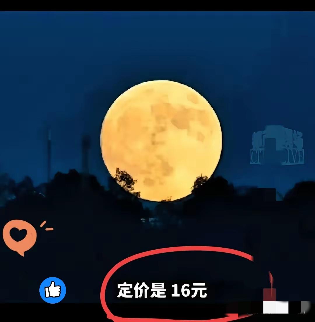 太离谱了！现在连月亮都能网购了？浙江摄影师把中秋圆月挂电商平台，标价

16元玩
