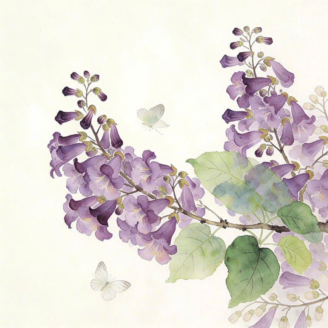 泡桐花紫色的浪漫美 