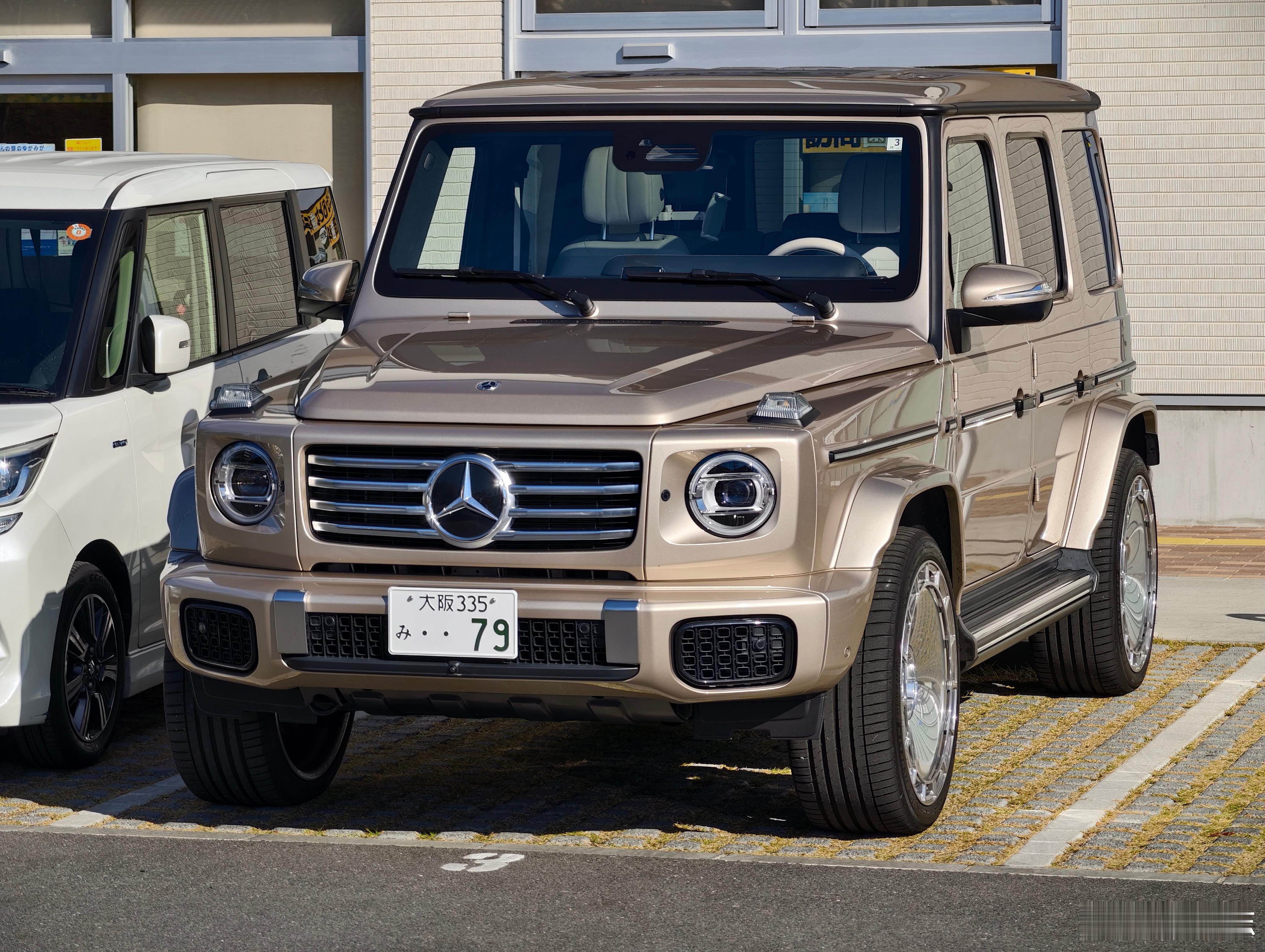 偶遇一辆姿态相当夸张的大G，23 寸大饼配 295/35 R23 米其林 PS4