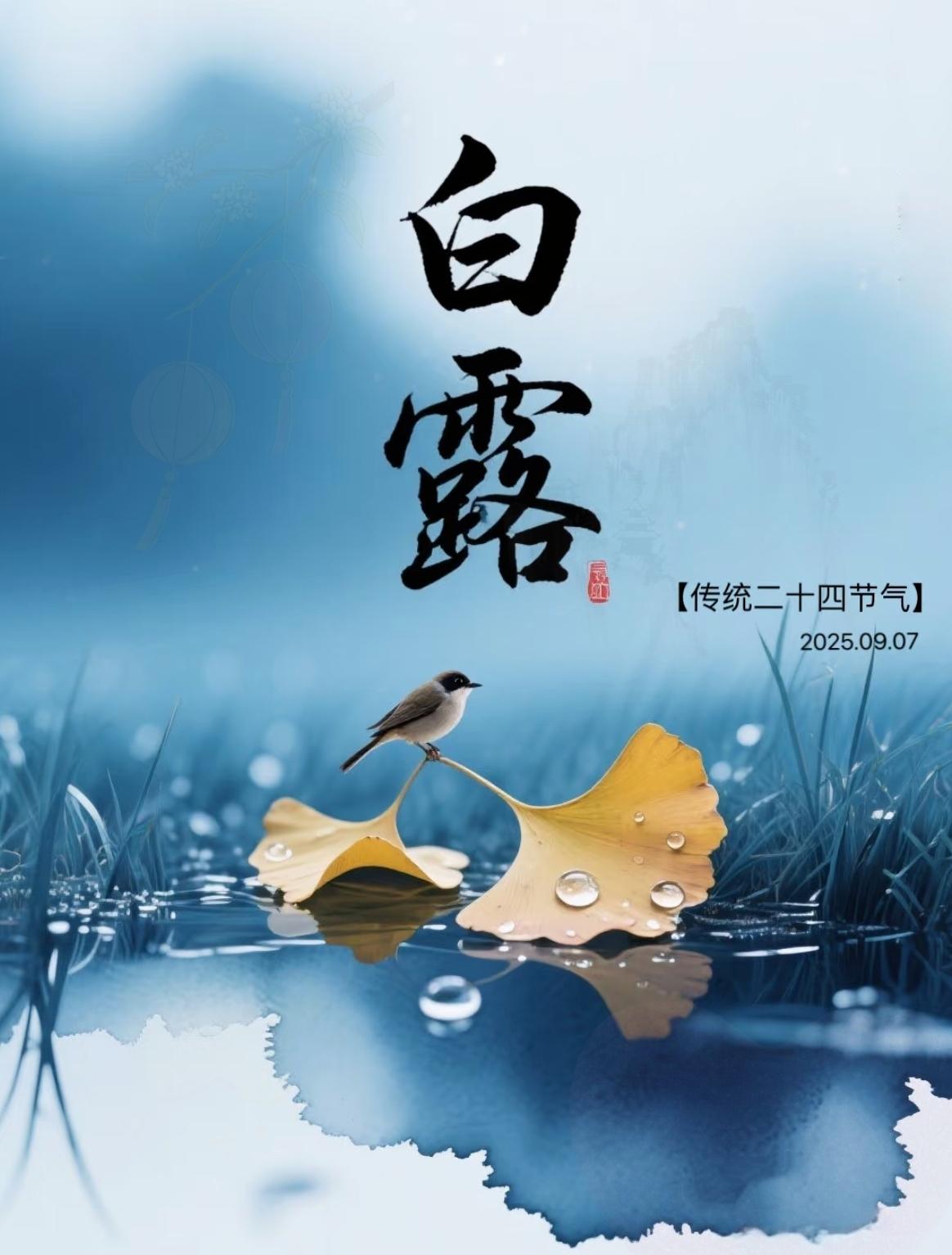 朋友们，今天9月7号，我们迎来了超舒服的白露节气！“蒹葭苍苍白露为霜，所谓伊人在