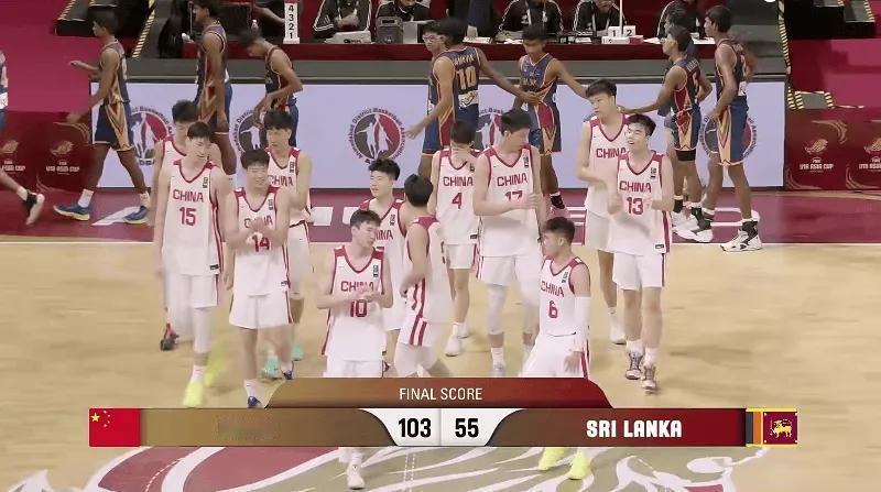 U18男篮亚洲杯中国103-55大胜斯里兰卡
8月14日，2026年U18男篮亚