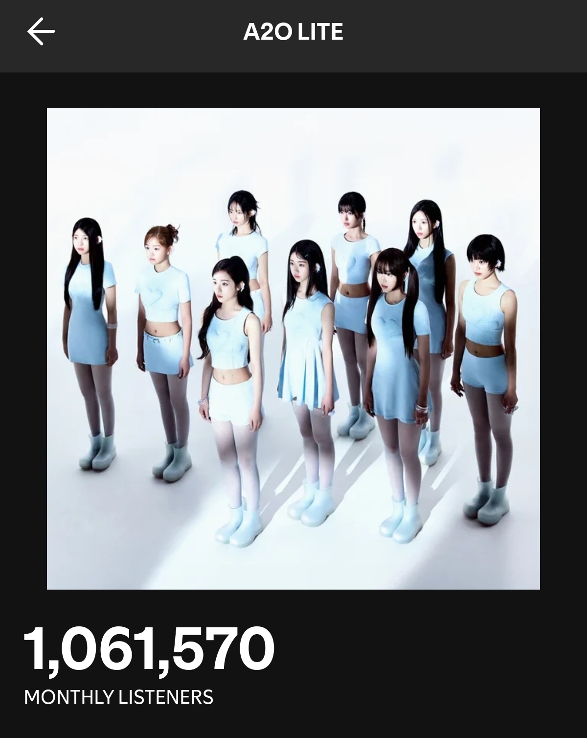 A2O LITE Spotify月听众人数历时6天突破1️⃣0️⃣0️⃣万大关?