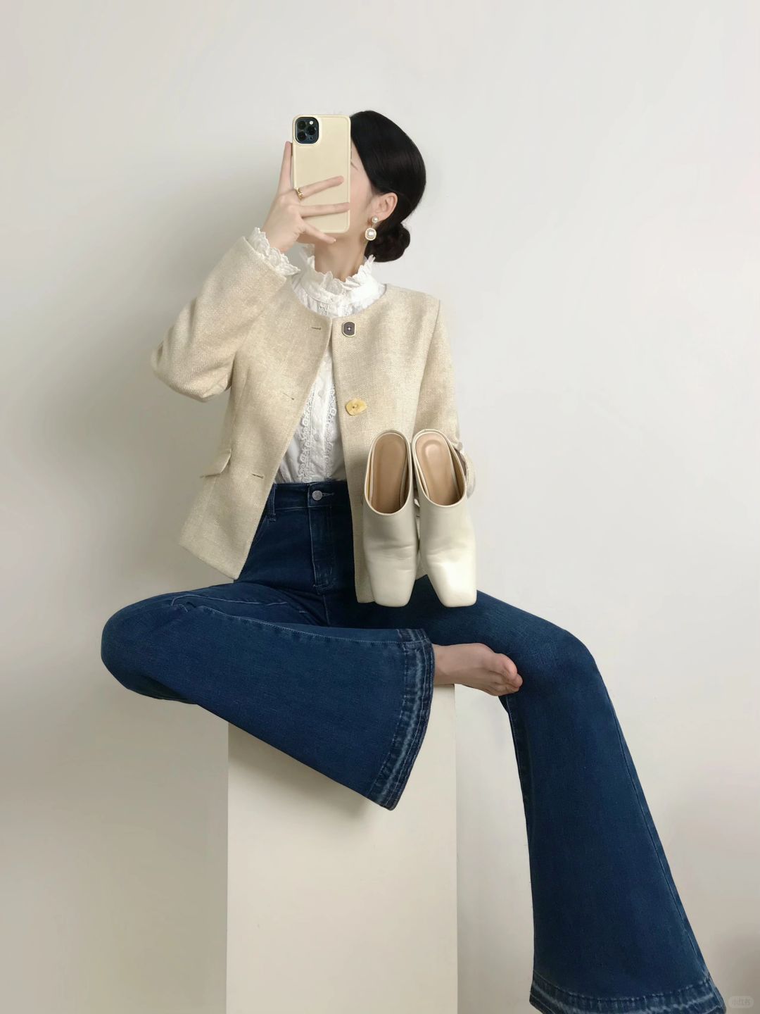 法式通勤look|小香外套➕微喇裤，精致且优雅