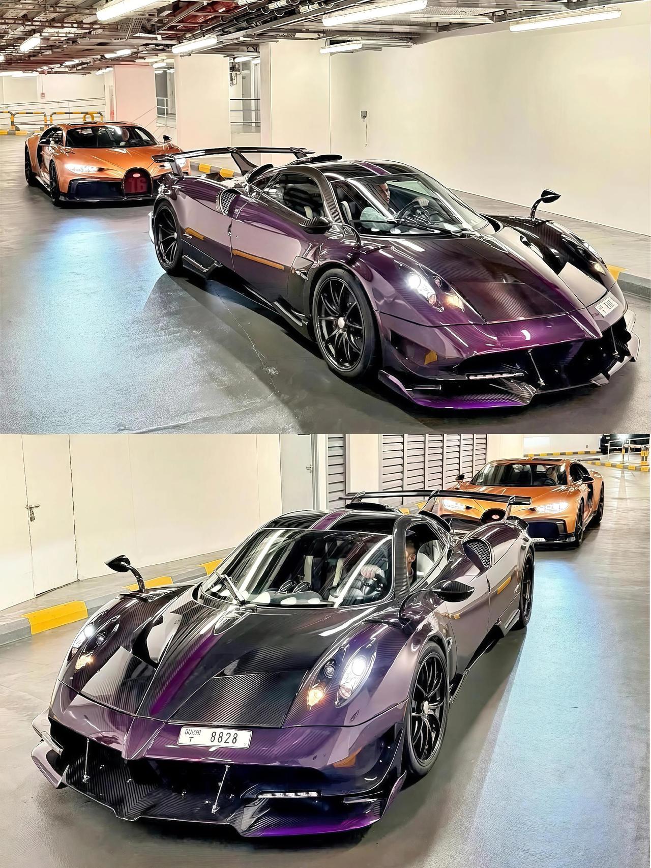 迪拜最强车库帕加尼 帕加尼huayra roadster Bc布加迪chiron