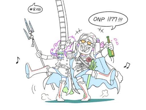 海贼王1177集动画《卑劣的人质游戏，索玛兹狂妄的威胁》原画师/制作人参与纪念绘