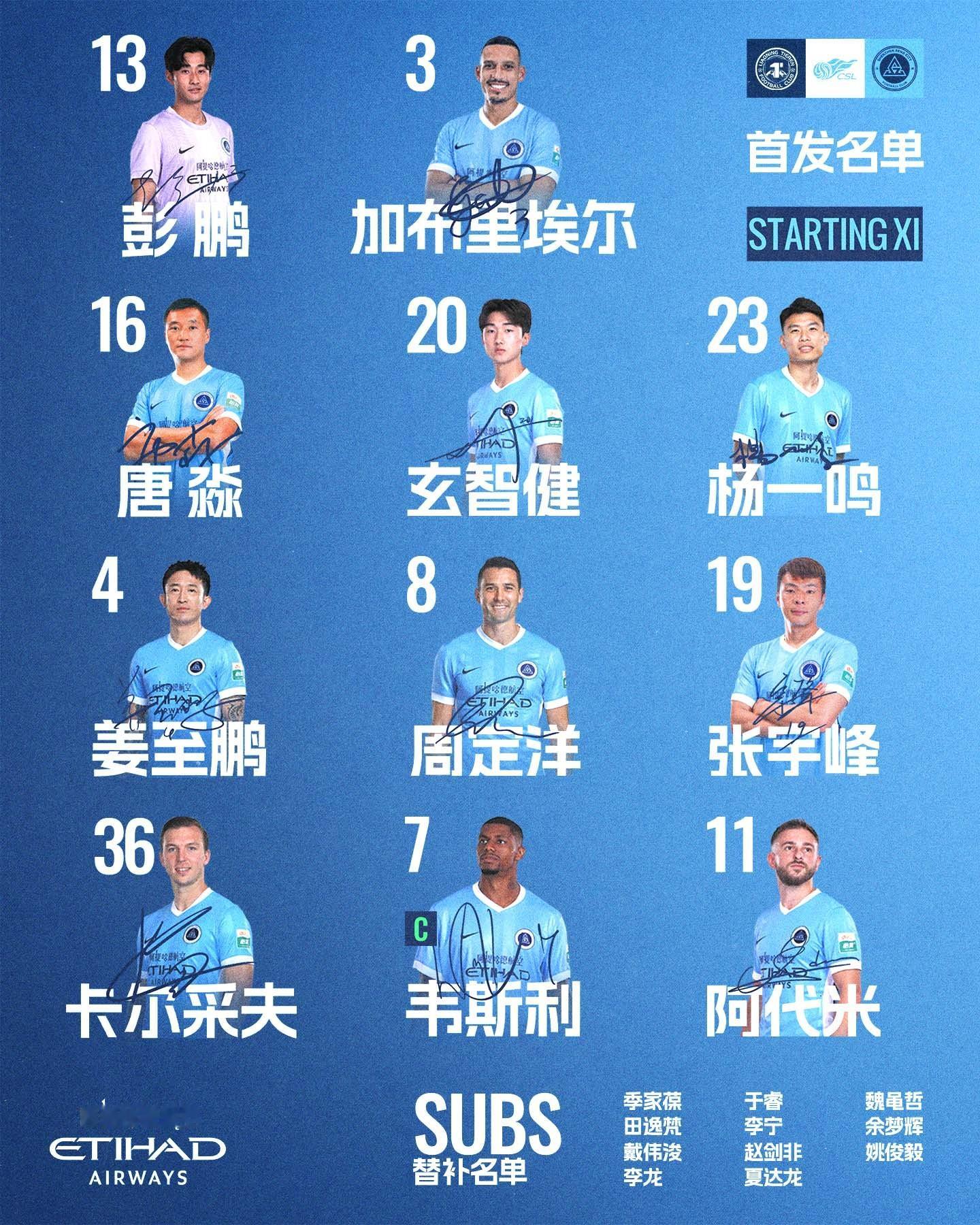 ✈️ 与阿提哈德航空一同启程🔥深圳新鹏城客战辽宁铁人楠波湾首发阵容出炉！🌟首