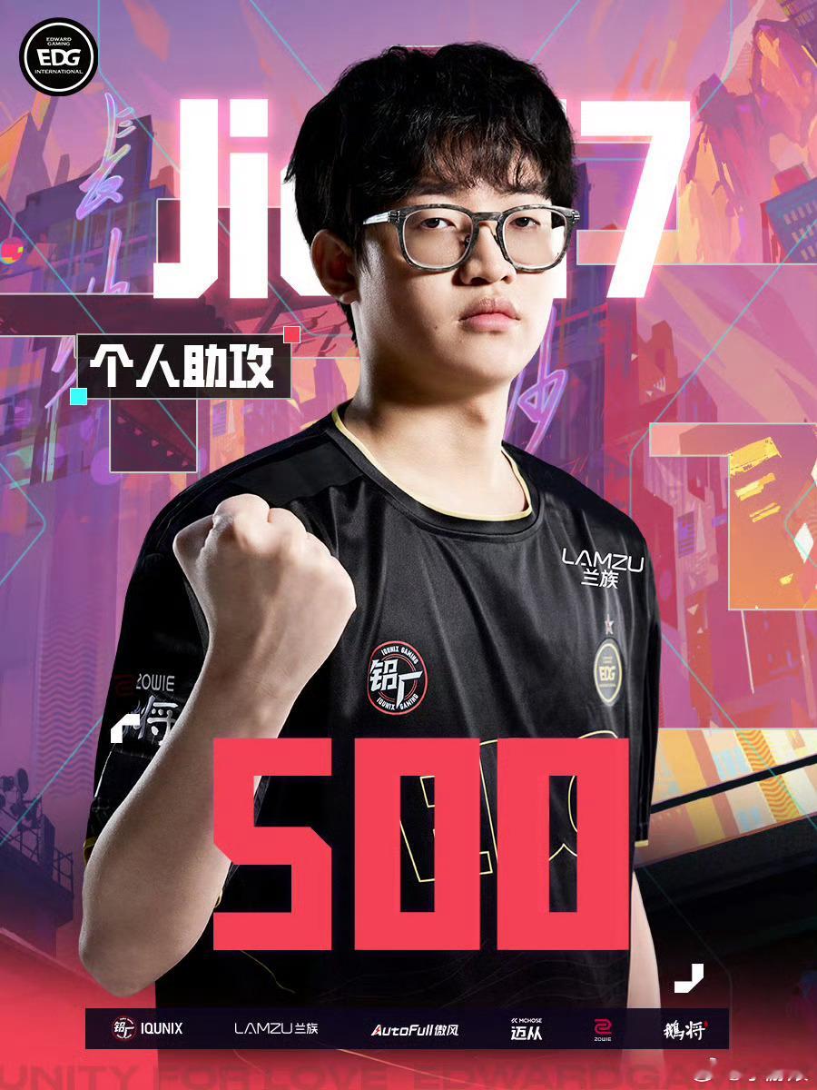 恭喜Jieni7在VCT CN联赛解锁500助攻里程碑！ Jieni7解锁500